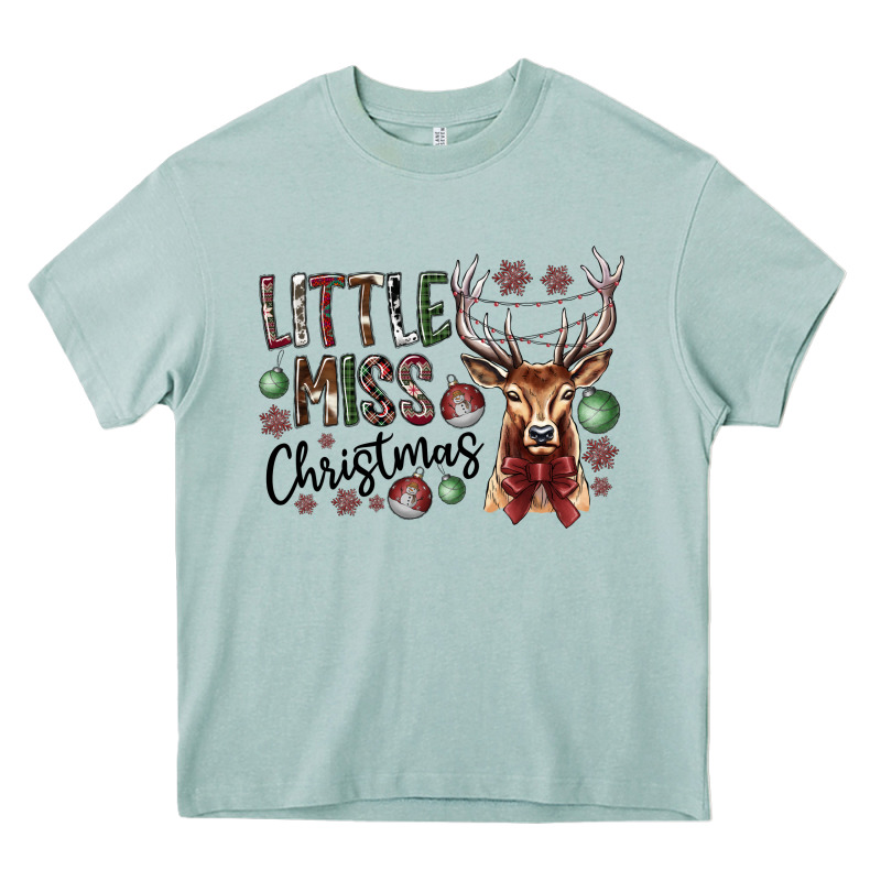 Little Miss Christmas Heavy Core Tee by CowhideDigitalArt | Teevron