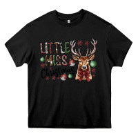 Black little miss christmas Heavy Core Tee - CowhideDigitalArt