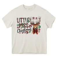 Cream little miss christmas Heavy Core Tee - CowhideDigitalArt