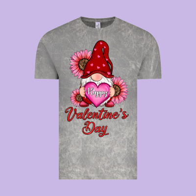 Vintage Tee happy valentines day gnomes with sunflower