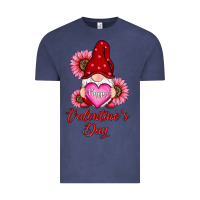 Vintage Denim happy valentines day gnomes with sunflower Vintage Tee - RanaPortraitStore