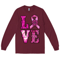 Burgundy cancer love Long Sleeve Tee - RanaPortraitStore