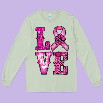 Cancer Love Long Sleeve Tee Designed By Ranaportraitstore