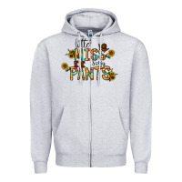 Heather Grey little mıss sassy pants Zipper Hoodie - CowhideDigitalArt