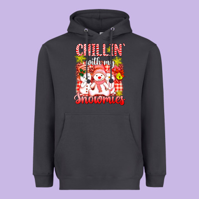 Chillin  With My Red Snowmies Heavyweight Hoodie Designed By Adodesignshop