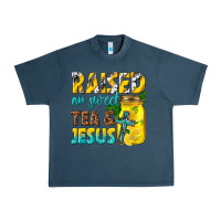 Midnight Navy raised on sweet tea and jesus Urban Heavy Tee - texasbilliewilder