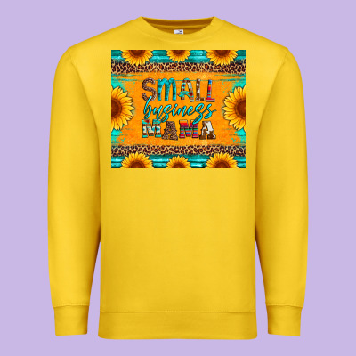 Small Business Mama Leopard Turquoise Aztec Serape Cowhide Sunflowers Premium Sweatshirt Designed By Artiststas