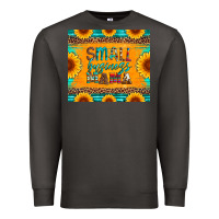 Smoke small business mama leopard turquoise aztec serape cowhide sunflowers Premium Sweatshirt - Artiststas