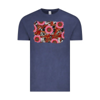 Vintage Denim valentines day sunflowers leopard cowhide backgrou Vintage Tee - RanaPortraitStore