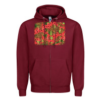 Burgundy watermelon leopard pattern background Zipper Hoodie - HRA Design Shop
