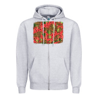 Heather Grey watermelon leopard pattern background Zipper Hoodie - HRA Design Shop