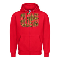 Red watermelon leopard pattern background Zipper Hoodie - HRA Design Shop