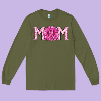 Breast Cancer Mom Long Sleeve Tee Designed By Ranaportraitstore