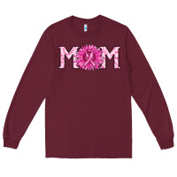 Burgundy breast cancer mom Long Sleeve Tee - RanaPortraitStore