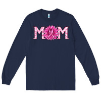 Navy breast cancer mom Long Sleeve Tee - RanaPortraitStore