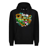 Black America Map Sunflower Cactus Serape Premium Hoodie - RanaPortraitStore