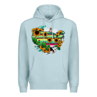 Blue Mist America Map Sunflower Cactus Serape Premium Hoodie - RanaPortraitStore