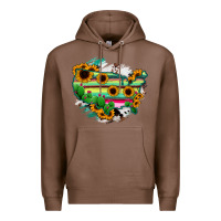 Chestnut America Map Sunflower Cactus Serape Premium Hoodie - RanaPortraitStore