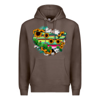 Coffee America Map Sunflower Cactus Serape Premium Hoodie - RanaPortraitStore