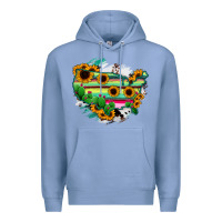 Colony Blue America Map Sunflower Cactus Serape Premium Hoodie - RanaPortraitStore