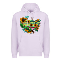Lilac America Map Sunflower Cactus Serape Premium Hoodie - RanaPortraitStore