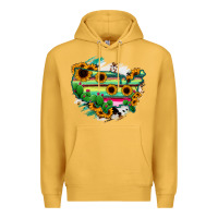 Mustard America Map Sunflower Cactus Serape Premium Hoodie - RanaPortraitStore