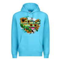 Ocean Blue America Map Sunflower Cactus Serape Premium Hoodie - RanaPortraitStore