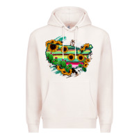 Pale Pink America Map Sunflower Cactus Serape Premium Hoodie - RanaPortraitStore
