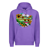 Purple America Map Sunflower Cactus Serape Premium Hoodie - RanaPortraitStore