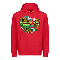 Red America Map Sunflower Cactus Serape Premium Hoodie - RanaPortraitStore
