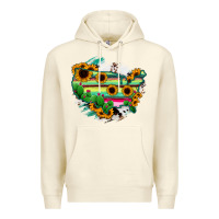 Sandshell America Map Sunflower Cactus Serape Premium Hoodie - RanaPortraitStore