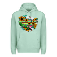 Seafoam America Map Sunflower Cactus Serape Premium Hoodie - RanaPortraitStore