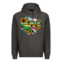 Smoke America Map Sunflower Cactus Serape Premium Hoodie - RanaPortraitStore