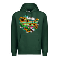 Sports Green America Map Sunflower Cactus Serape Premium Hoodie - RanaPortraitStore