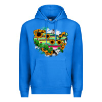 True Royal America Map Sunflower Cactus Serape Premium Hoodie - RanaPortraitStore
