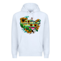 White America Map Sunflower Cactus Serape Premium Hoodie - RanaPortraitStore