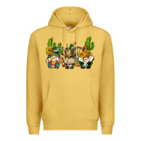 Antique Gold western gnomes with cactus Premium Hoodie - AdoDesignShop