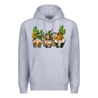 Heather Grey western gnomes with cactus Premium Hoodie - AdoDesignShop