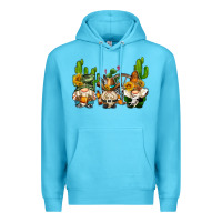 Ocean Blue western gnomes with cactus Premium Hoodie - AdoDesignShop