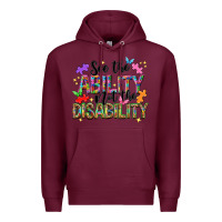 Burgundy See the ability not the disability Premium Hoodie - NancyCooperArtShop