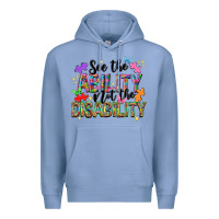 Colony Blue See the ability not the disability Premium Hoodie - NancyCooperArtShop