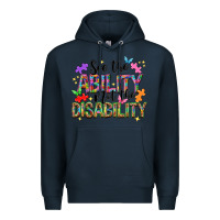Navy See the ability not the disability Premium Hoodie - NancyCooperArtShop
