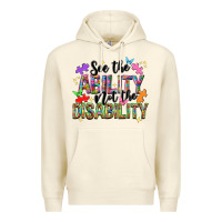 Sandshell See the ability not the disability Premium Hoodie - NancyCooperArtShop