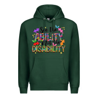 Sports Green See the ability not the disability Premium Hoodie - NancyCooperArtShop