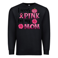 Black i wear pink for my mom sunlower and pumpkin Premium Sweatshirt - AdoDesignShop