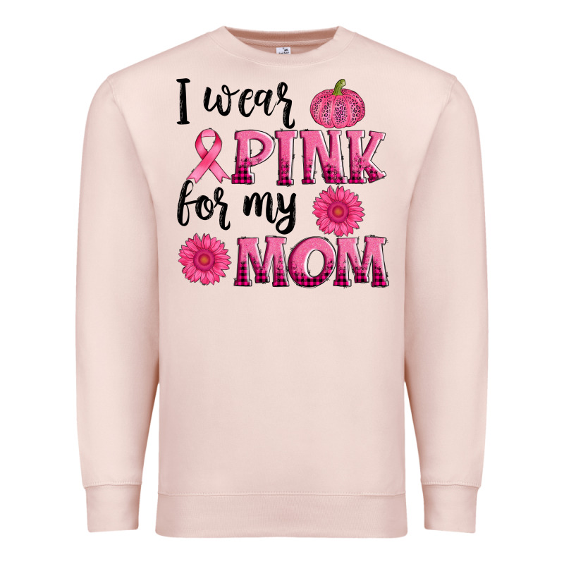 I Wear Pink For My Mom Sunlower And Pumpkin Premium Sweatshirt by AdoDesignShop | Teevron