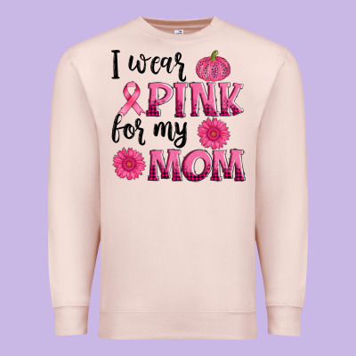 I Wear Pink For My Mom Sunlower And Pumpkin Premium Sweatshirt Designed By Adodesignshop