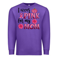 Purple i wear pink for my mom sunlower and pumpkin Premium Sweatshirt - AdoDesignShop