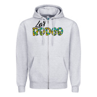 Heather Grey let's rodeo Zipper Hoodie - CowhideDigitalArt