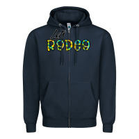 Navy let's rodeo Zipper Hoodie - CowhideDigitalArt